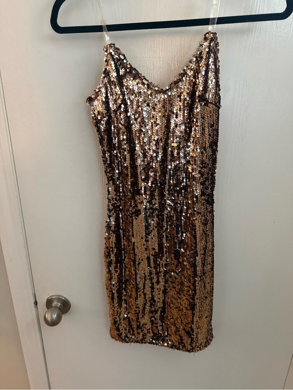 Fashion Nova Gold Sequin Slip Dress